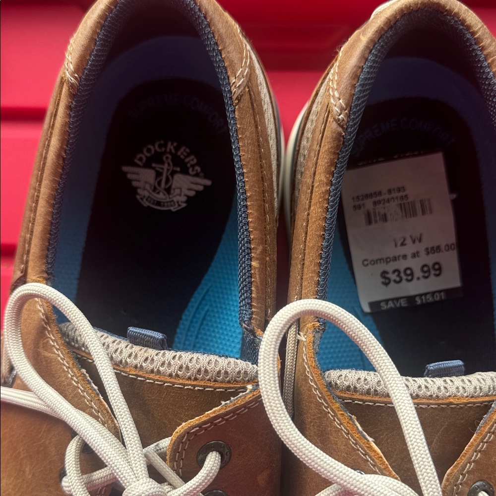 Dockers Men's Tan Leather Boat Shoes - Picture 2 of 4